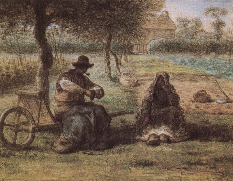 Jean Francois Millet The smoking have a break Germany oil painting art